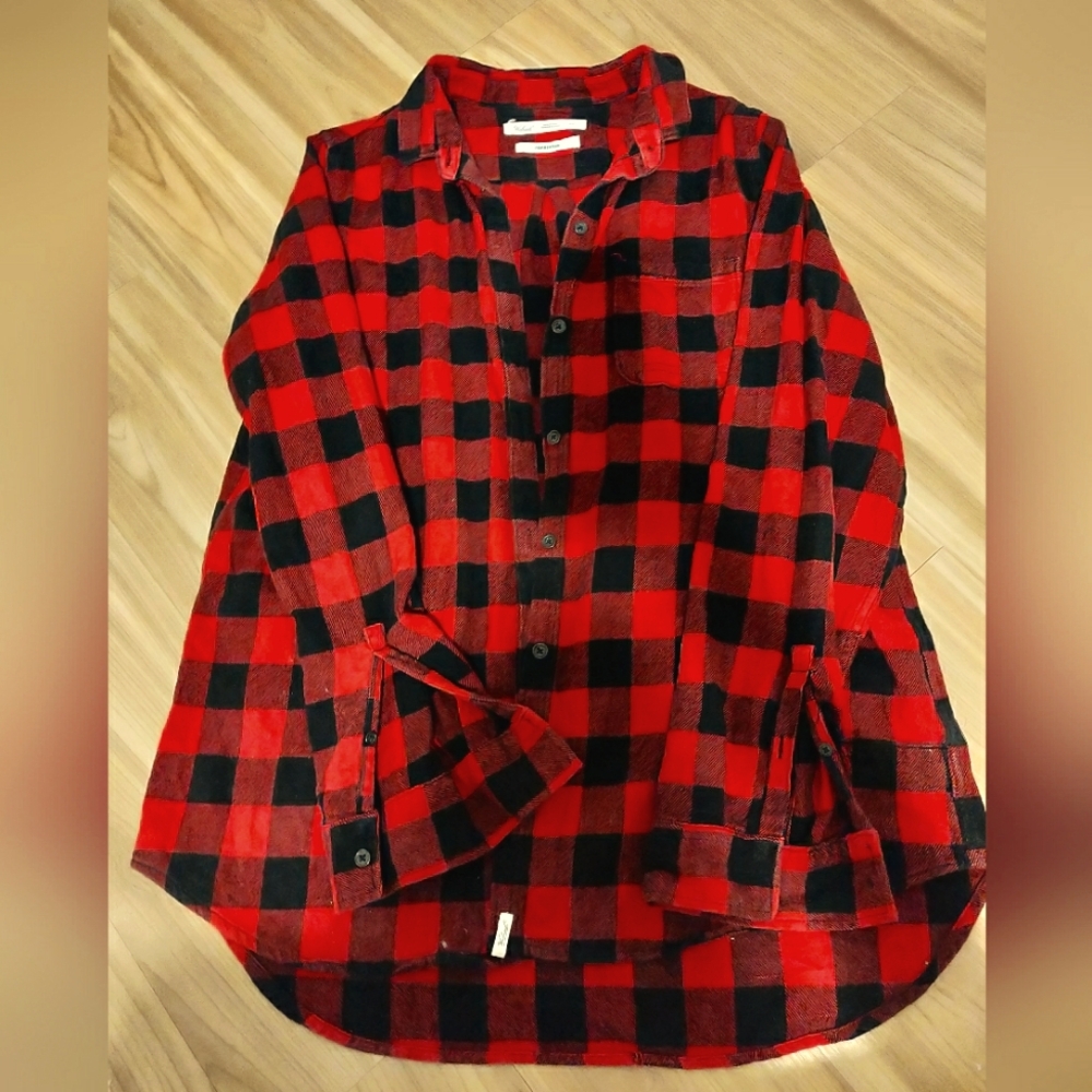 Woolrich 100% Organic Cotton Red and Black Plaid Shirt